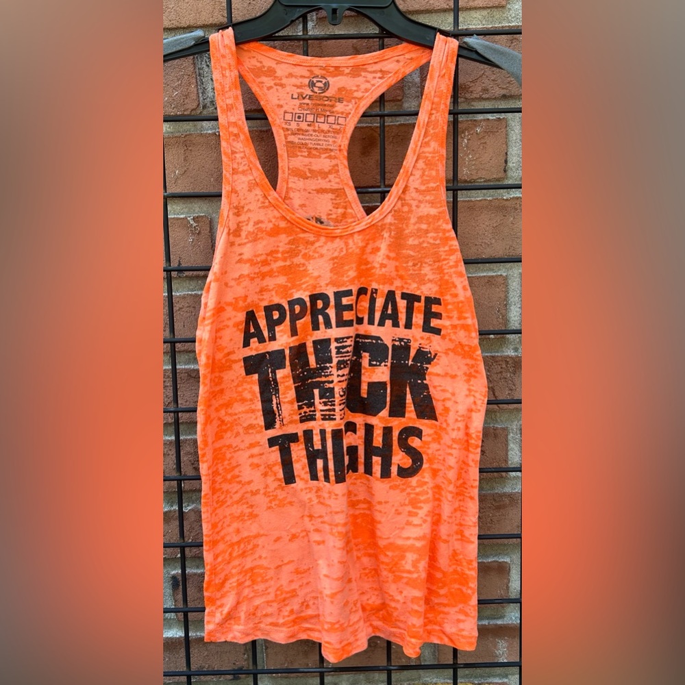 Livesore Orange Graphic Tank Top